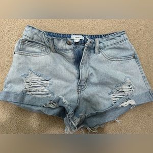 Light blue denim shorts